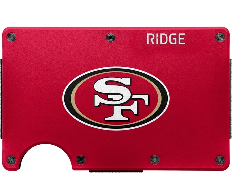 The Ridge إصدار NFL، محفظة معدنية ألومنيوم للرجال بتصميم بسيط - مانع RFID، مرن، نحيف لحفظ بطاقات الائتمان في الجيب الأمامي مع حزام نقدي وملقط نقود إضافي - Image 1